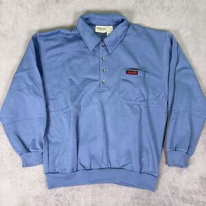 New Vintage Windbreaker Collared Sweater Mens‎ Large Blue Fleece Lined Workwear
